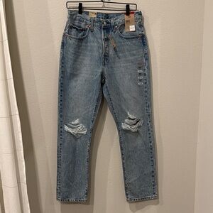 Levi's Distressed Light Blue Jeans 501 Originals NWT size 30x30